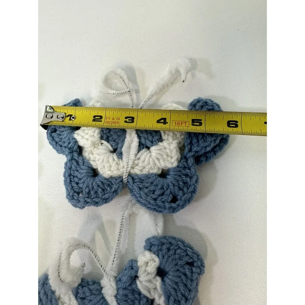 VTG Lot 6 Crochet Doily Towel Butterfly Bunny‎ Easter Cottage Core Handmade